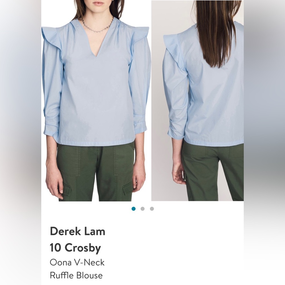 NWT DEREK LAM 10 CROSBY
Oona Puff-Sleeve Ruffle Blouse